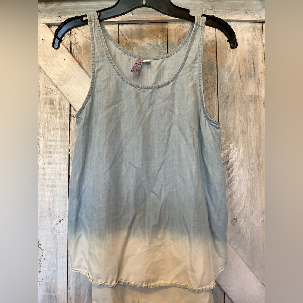 Alga Women’s Chambray Denim Tank Top Size Small